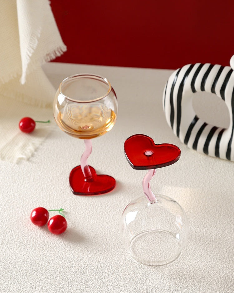 Heart Wine Glass Set
