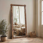 71x32 Inch Precision Full Length Mirror Walnut Finish