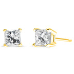 14K Yellow Gold 1/4 Cttw Princess-Cut Square Near Colorless Diamond Classic 4-Prong Solitaire Stud Earrings (H-I Color, I1-I2 Clarity)-0