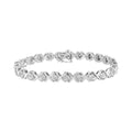 .925 Sterling Silver 1/4 Cttw Miracle Set Diamond "X" Link Bracelet (I-J Color, I3 Clarity) - 7.25"-0