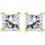 14K Yellow Gold 1/4 Cttw Princess-Cut Square Near Colorless Diamond Classic 4-Prong Solitaire Stud Earrings (H-I Color, I1-I2 Clarity)-1