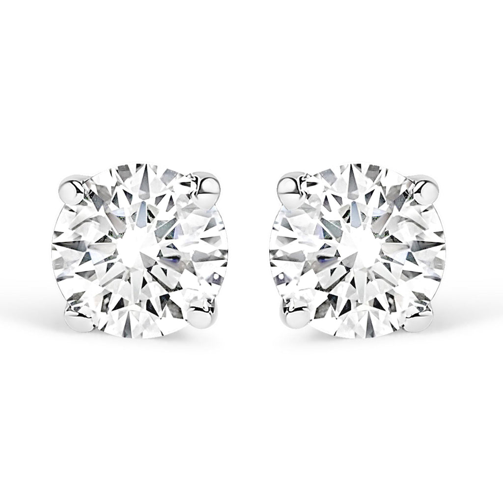 14K Gold 1/2 Cttw Lab Grown Diamond Solitaire Stud Earrings-3