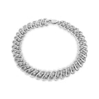 .925 Sterling Silver 1/2 Cttw Diamond Double Row S-Link Bracelet-1
