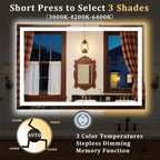 LED Wall Mounted Mirror 40x30 Antifogging Dimmable