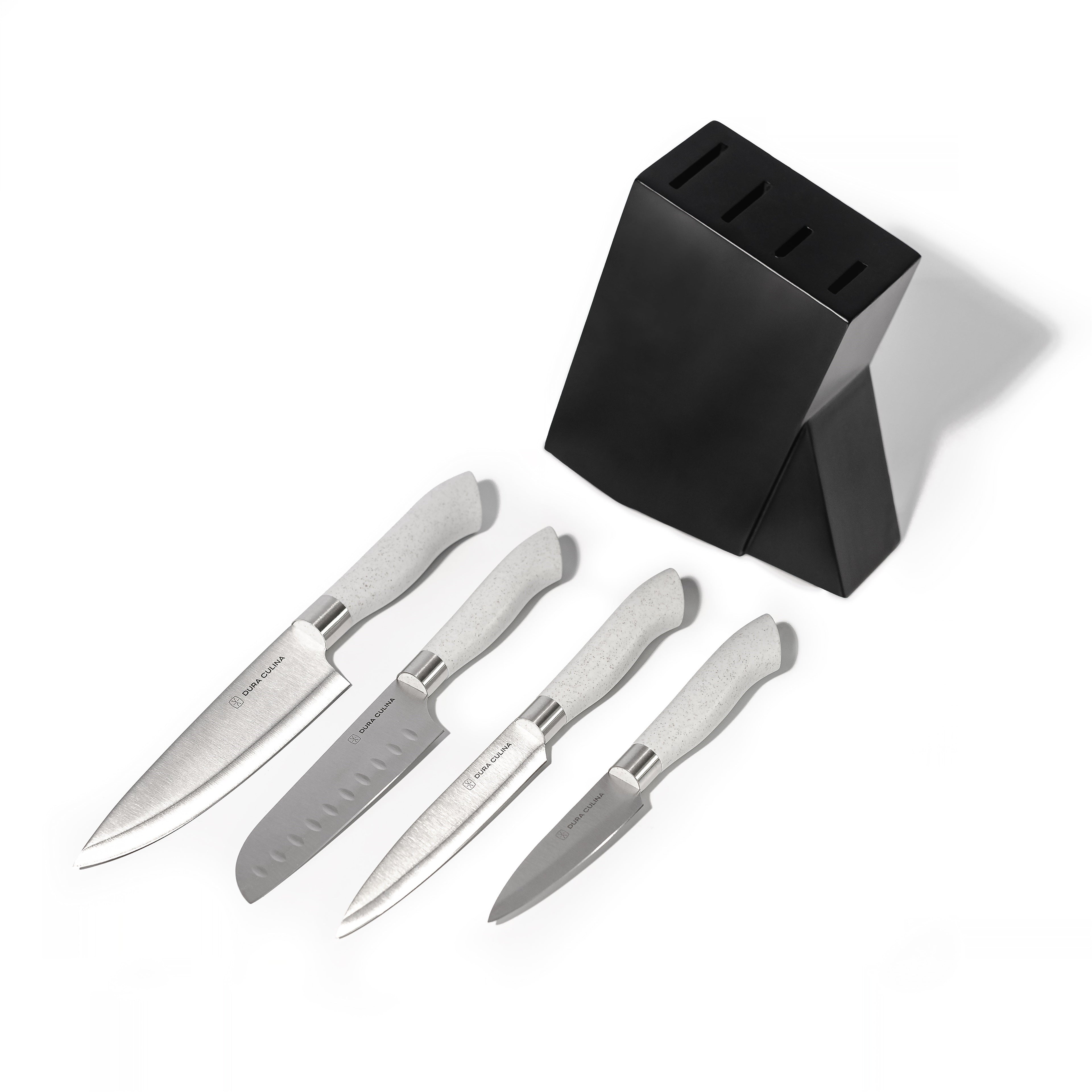 Eco-Cut 5-Piece Knife Block Set, Grey-1