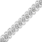 .925 Sterling Silver 1/2 Cttw Diamond Double Row S-Link Bracelet-3
