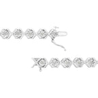 .925 Sterling Silver 1/4 Cttw Miracle Set Diamond "X" Link Bracelet (I-J Color, I3 Clarity) - 7.25"-4