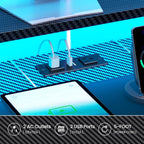 79 Inch Gaming Desk With LED Lights And Storage