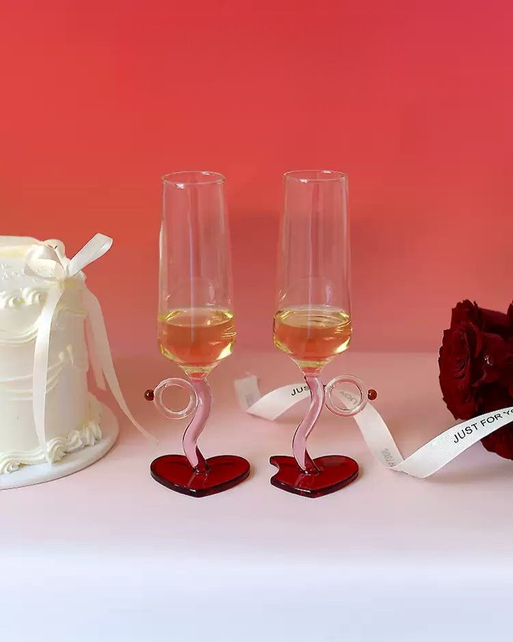 Heart Wine Glass Set