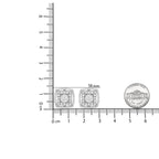 .925 Sterling Silver 1.0 Cttw Round Diamond Double Halo and Disc Stud Earring (I-J Color, I2-I3 Clarity)-4