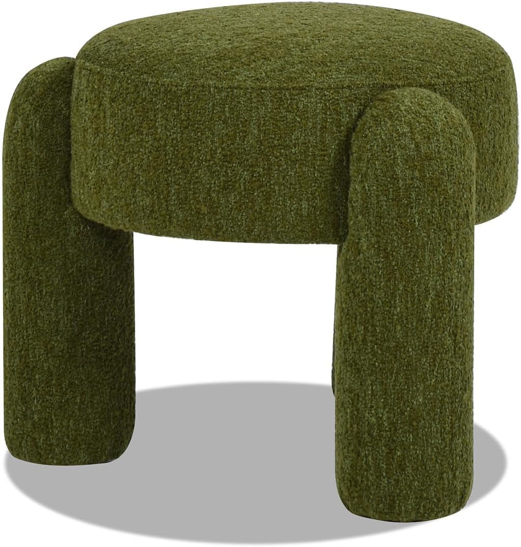 Hugo Twenty Point FiveInch Rounded Moss Green Ottoman
