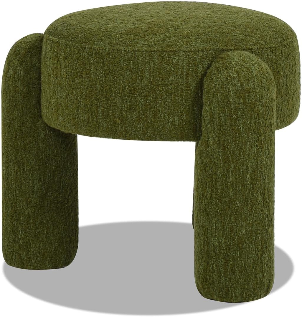 Hugo Twenty Point FiveInch Rounded Moss Green Ottoman