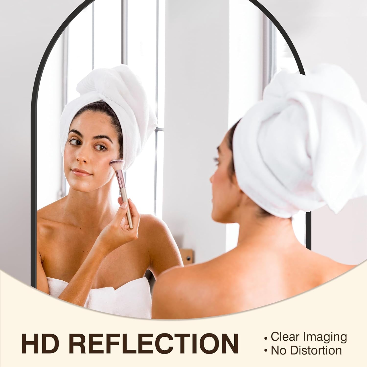 Arched Vanity Mirror 24 By 36 Inches Black Set Of Two