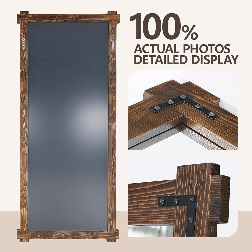 71x32 Inch Precision Full Length Mirror Walnut Finish