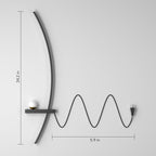 2-Pack Modern Orb Arc Wall Lamp-3