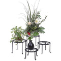 Set of 4 - Indoor Outdoor Black Metal Plant Stand