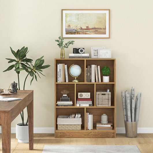 7-Section Freestanding Bookshelf for Kids Room Classroom Daycare Nursery-White