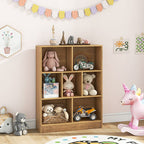 7-Section Freestanding Bookshelf for Kids Room Classroom Daycare Nursery-White