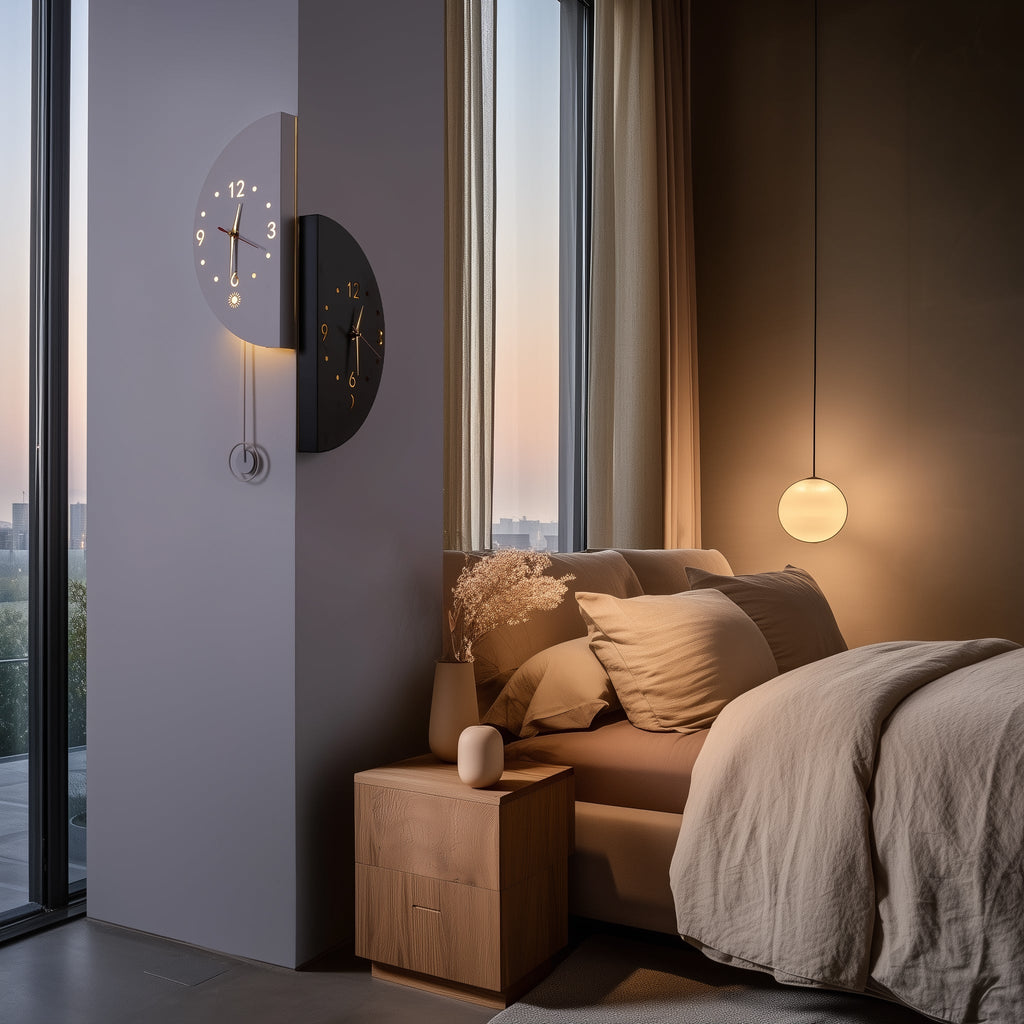 Dual Time Zone Corner Clock-3