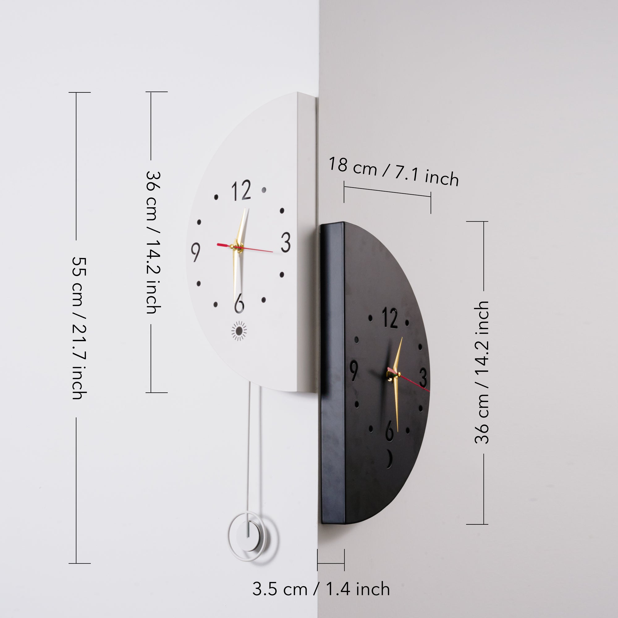 Dual Time Zone Corner Clock-4