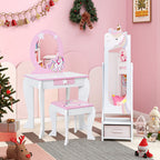 Kids Jewelry Armoire Cabinet with Storage and 2 Tilt Angles-Pink