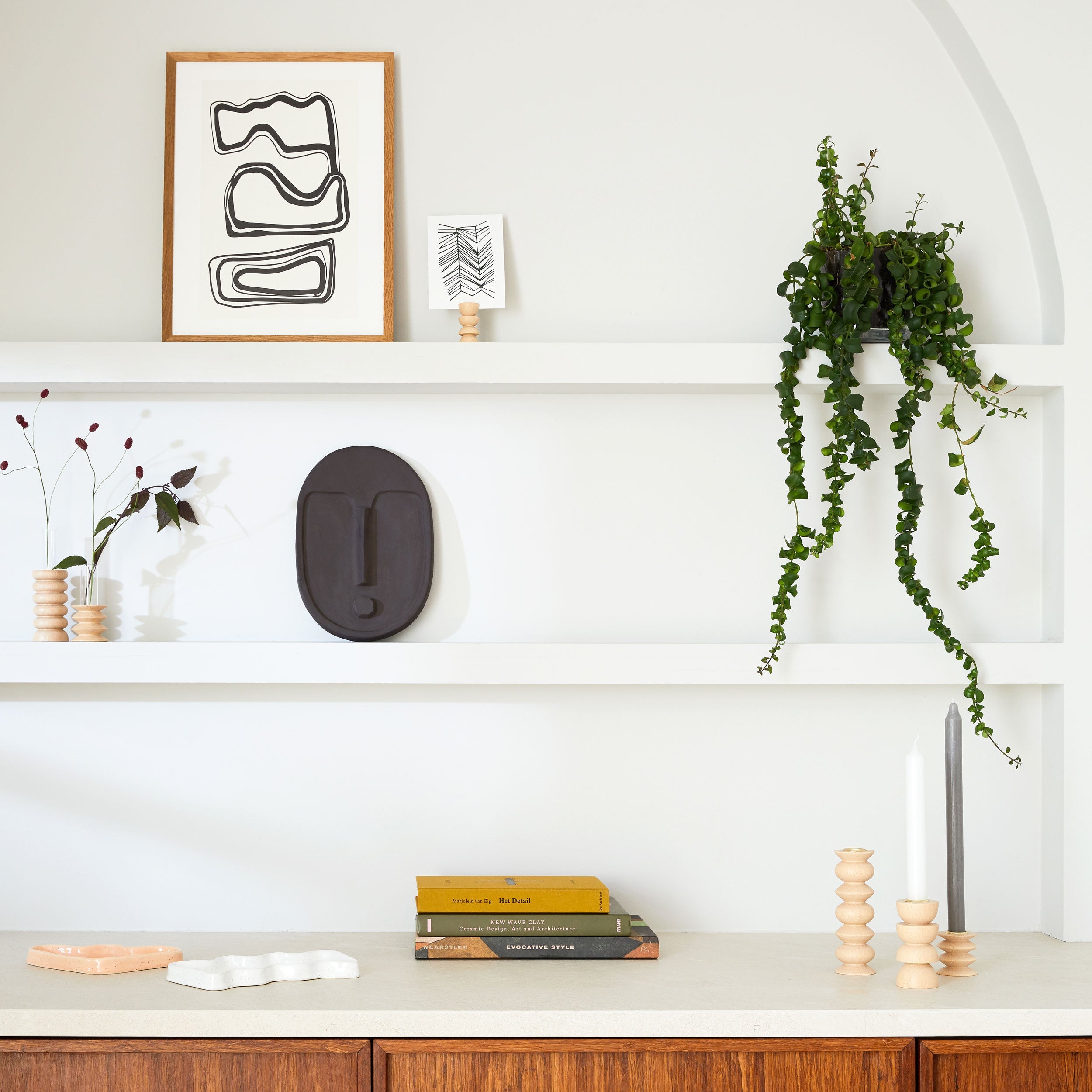 Ceramic Decorative Wall Mask - Anthracite Grey