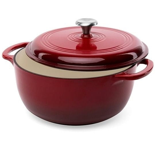 6 Quart Large Red Enamel Cast-Iron Dutch Oven Kitchen Cookware-2