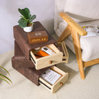 Rotatable 3-Tier Drawer Storage Cabinet, Wooden Stackable Nightstand with Drawers for Bedroom, Living Room Organization-4