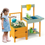 Kids Outdoor Potting Bench with See-Through Window