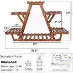 Solid Wood Triangular 6-Shelf Indoor Outdoor Flower Pot Plant Stand