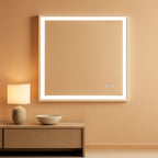 LED Wall Mounted Mirror 40x30 Antifogging Dimmable