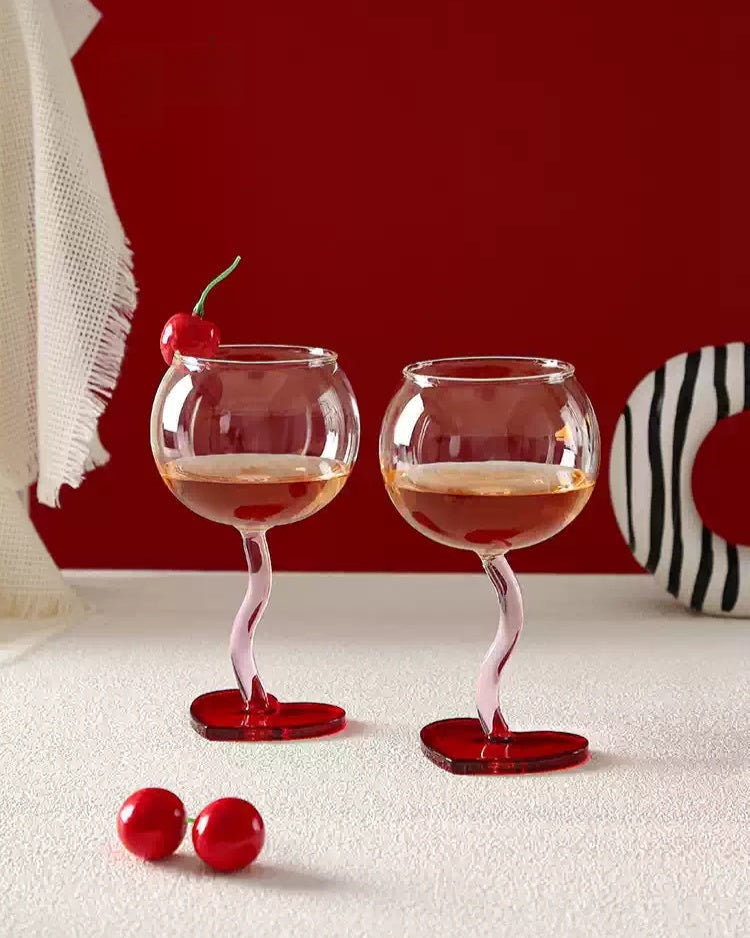 Heart Wine Glass Set
