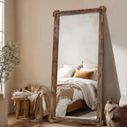 71x32 Inch Precision Full Length Mirror Walnut Finish