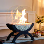 48cm H Portable Round Tabletop Fireplace