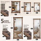 71x32 Inch Precision Full Length Mirror Walnut Finish